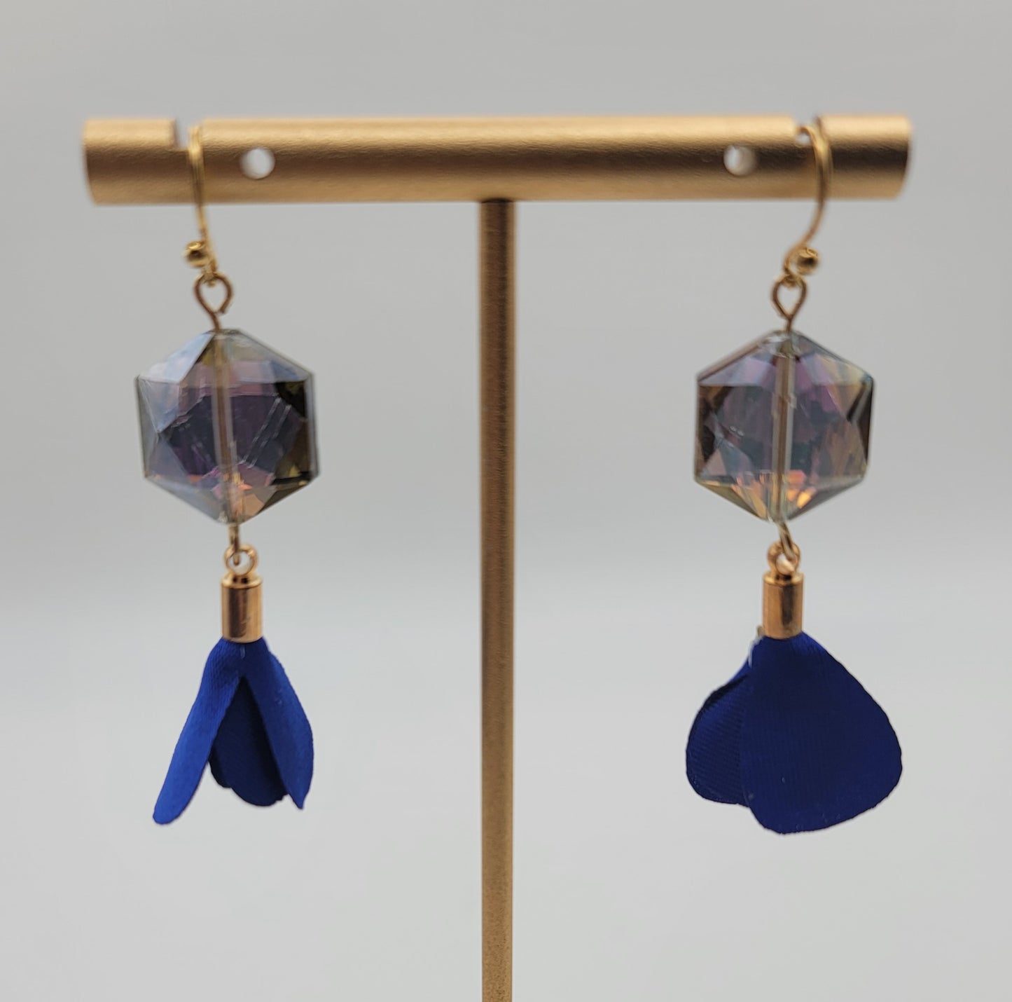 Blue tassel earrings