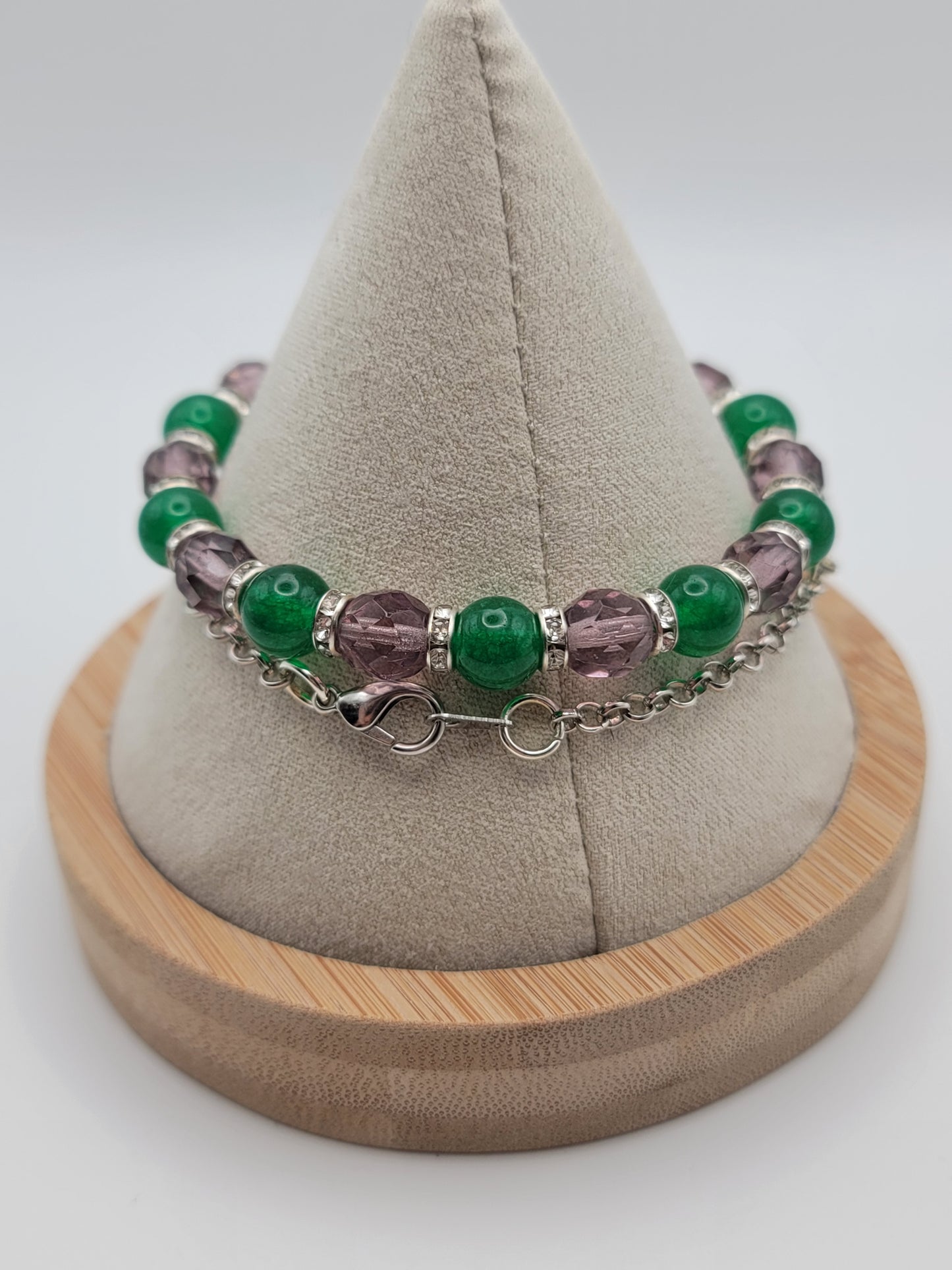 Green and purple bracelet set