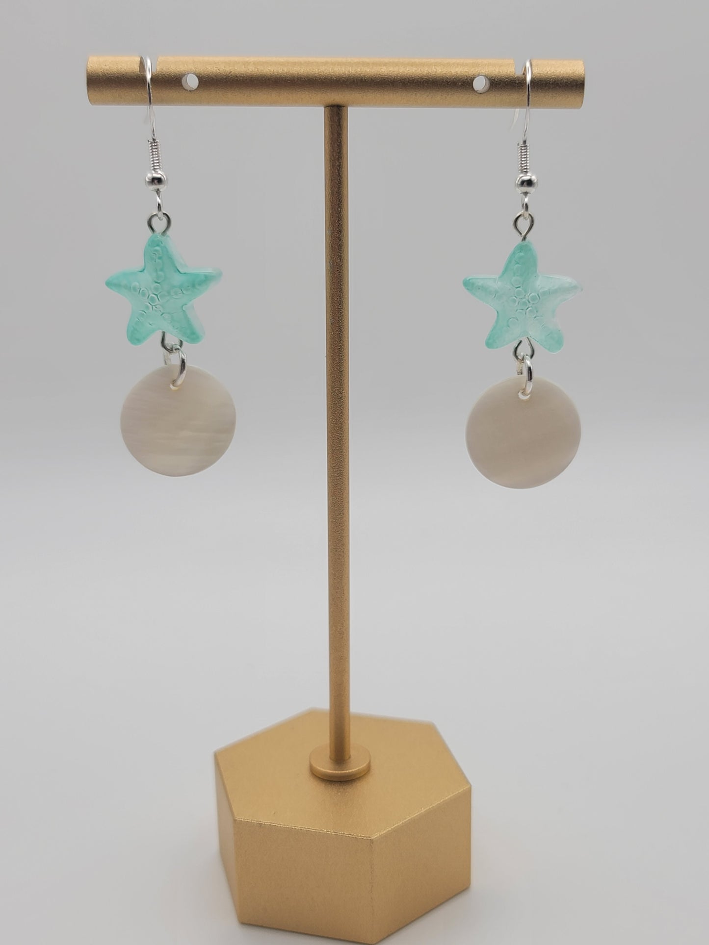 Starfish and pearl earrings