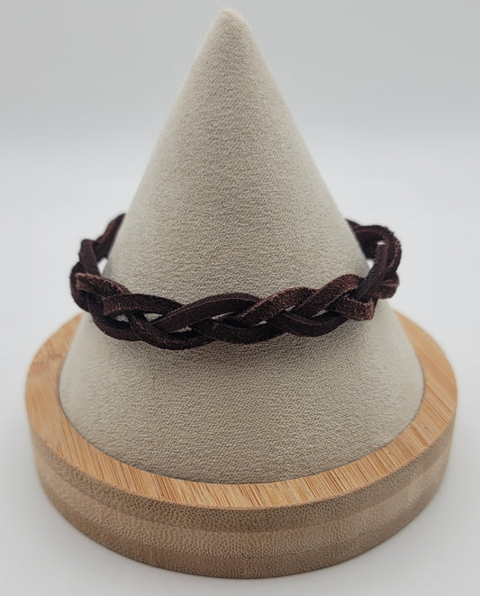 Braided suede bracelet (brown)